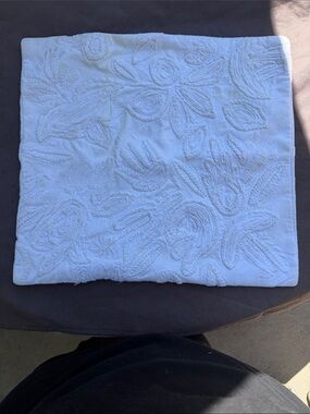 Anthropologie White Textured Floral Pillow Sham